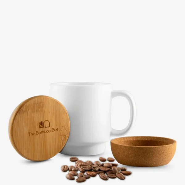 Porcelain Mug (Bamboo Lid & Detachable Cork Base) - Image 4