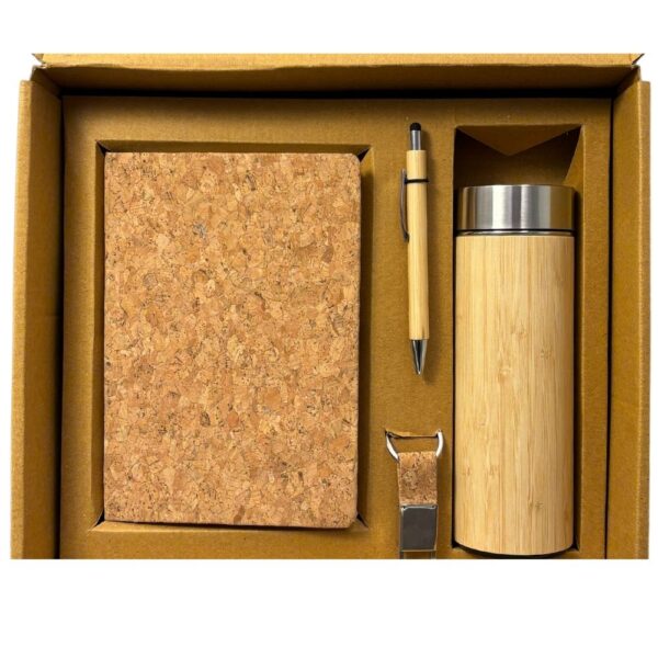 Cork Diary, Bamboo Bottle, Pen & Keychain
