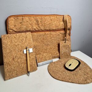 Cork Laptop Sleeve, Cork Diary, Cork Card Holder, Cork Lanyard, Cork Mouse Pad, Bamboo Mouse & Bamboo Pen