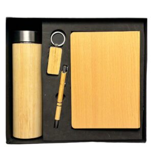MDF Diary, Bamboo Bottle, Pen & Keychain