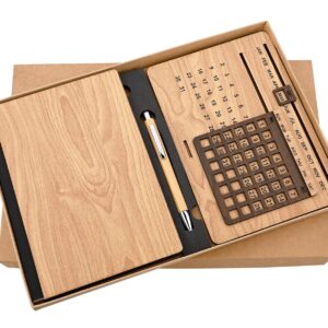 Wooden Diary, Bamboo Pen, Wooden Calendar