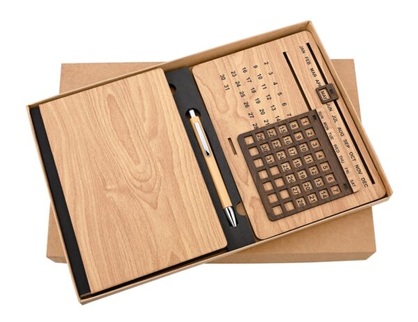 Wooden Diary, Bamboo Pen, Wooden Calendar
