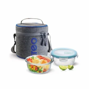 ALL FRESH BOROSILICATE GLASS ROUND TIFFIN 2PCS SET