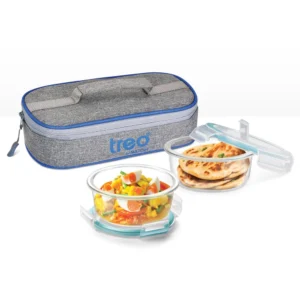 ALL FRESH BOROSILICATE GLASS ROUND TIFFIN HORIZONTALE)
