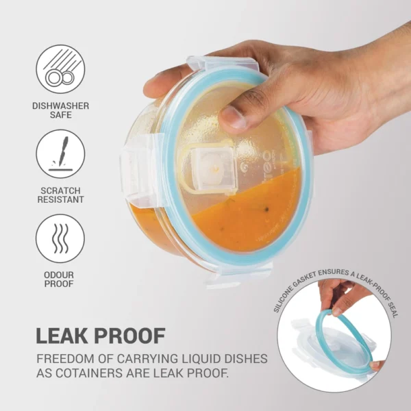 ALL FRESH BOROSILICATE GLASS ROUND TIFFIN HORIZONTALE) - Image 4