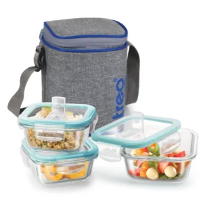 ALL FRESH BOROSILICATE GLASS SQUARE TIFFIN