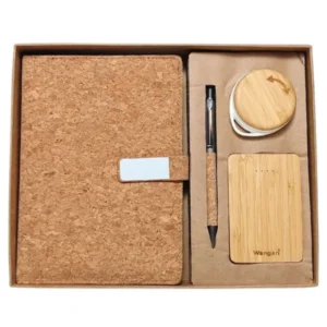 Cork Diary, Earbuds, Power Bank & Pen