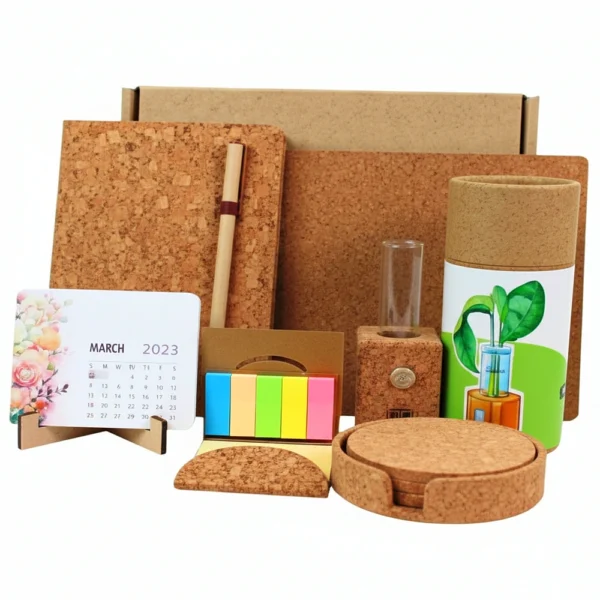 Cork diary, Cork Sticky note, Cork Coaster, Plantable Calendar, Pen Mouse Pad & magnetic cork Planter