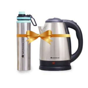 Crescent Stainless-steel Electric Kettl + Sippy Stainless-steel Bottle