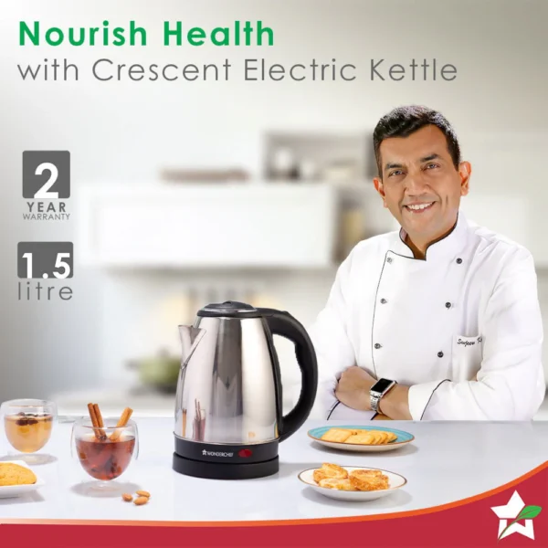 Crescent Stainless-steel Electric Kettle - Image 2