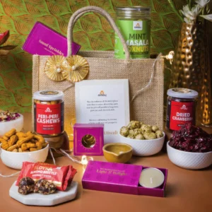 Festive Bites Diwali Jute Bag (With Zipper)