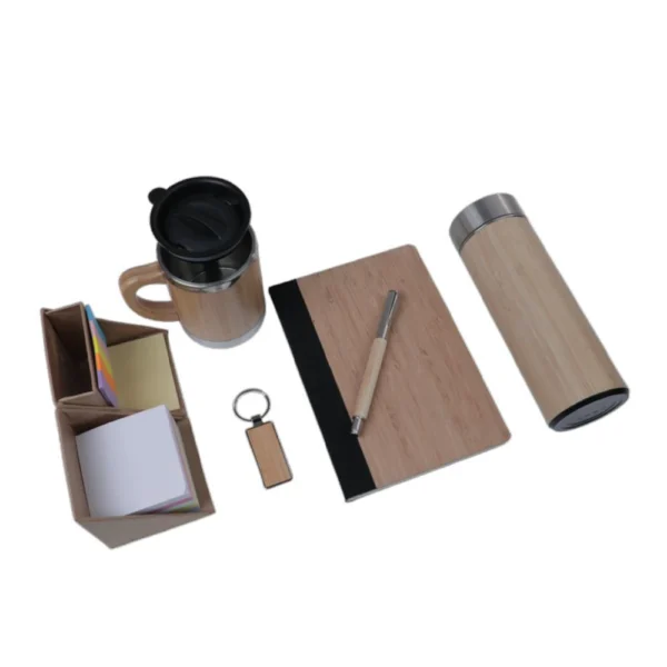 6 in 1 Gift Set Note Book, Mug, Pen, Flask, Desk Cube , Key Chain - Image 2