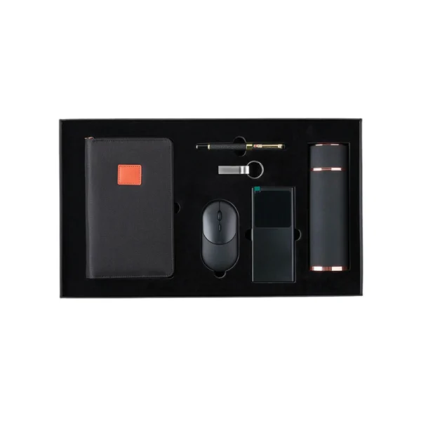 7 in 1 Gift Set Note Book, Power Bank 10,000 MAH, Wireless Mouse, Key Chain, Card Holder, Pen Drive Pen
