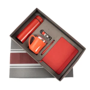 5 in 1 Gift Set Temperature Flask Metal pen Note Book Key Chain Mug