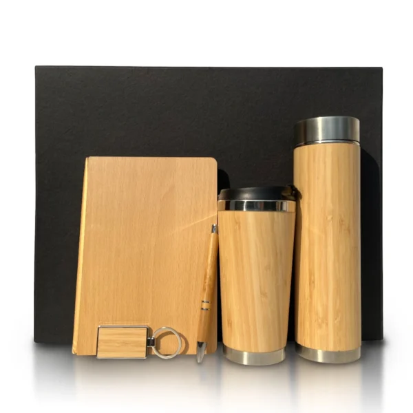 MDF Diary, Bamboo Bottle & Tumbler, Pen & Keychain - Image 2