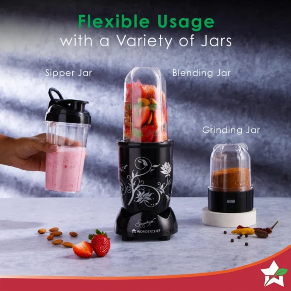 Nutri-blend Black 3 Jar + Sipper Jar - Image 2