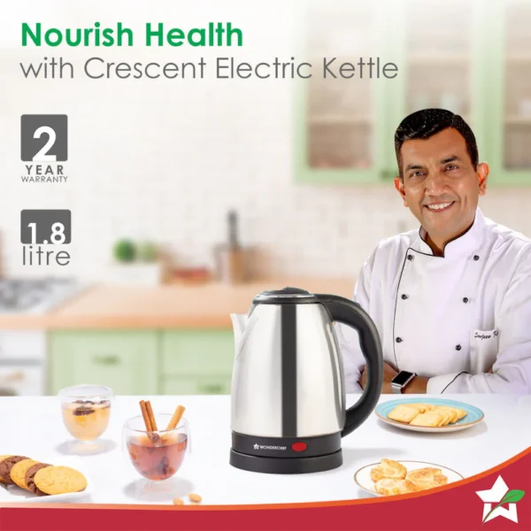 Prato Plus Griller Crescent Stainless-steel Electric Kettle - Image 4