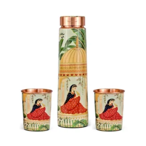 Printed Copper Bottle with 2 glasses