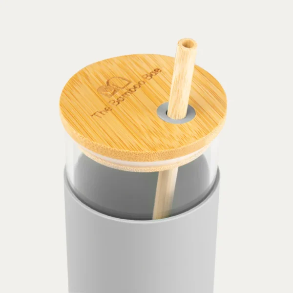 The Bamboo Bay Bamboo Lid Glass Sipper (Grey) - Image 4
