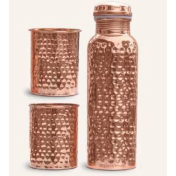 Hammered Bottle with 2 Glass