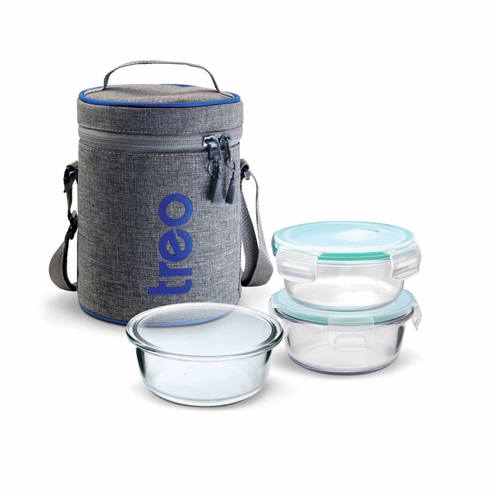 Borosilicate Glass Round Tiffin set of 2 - Image 3