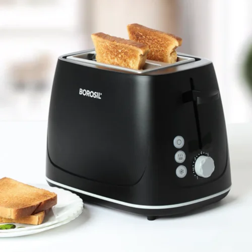 Borosil Krispy Pop-up Toaster, Black