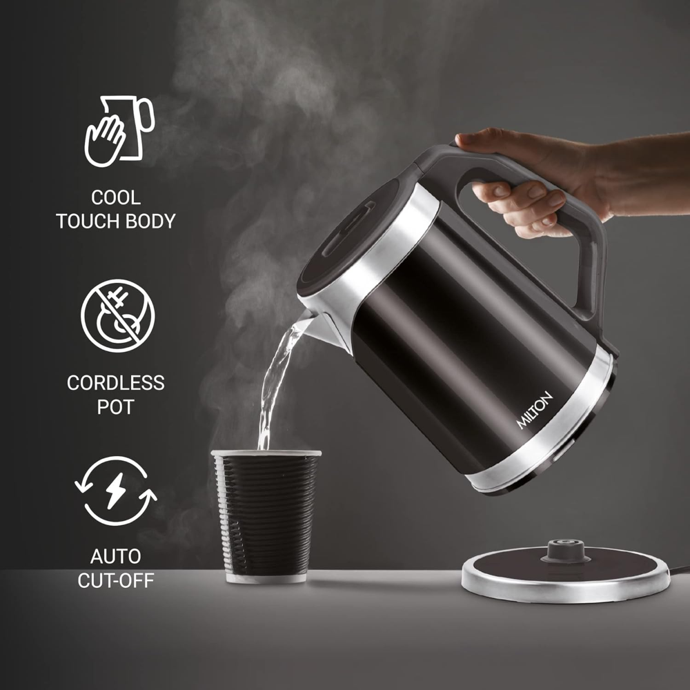 MILTON Vienna Stainless Steel Double Walled Electric Kettle - Image 3