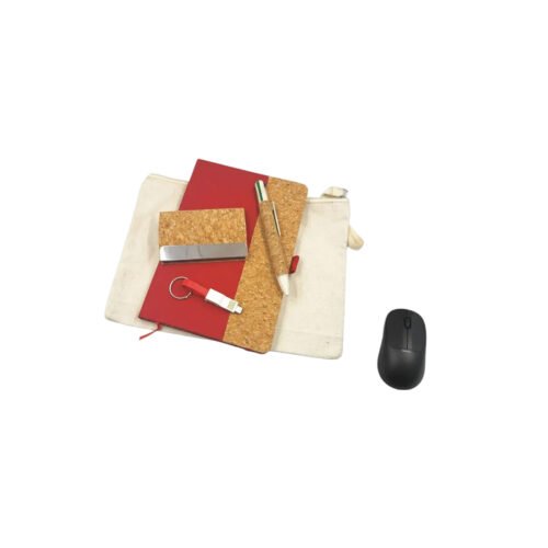 _0052_EcoPouch Set of 4_ Cork Executive Kit in Multipurpose Canvas EcoPouch Set of 4: Cork Executive Kit in Multipurpose Canvas Pouch - Red edition
