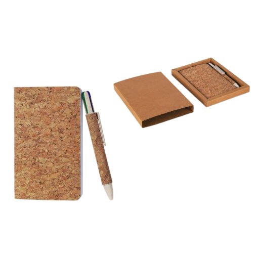 _0057_Mini Eco Set_ Pocket Cork notebook with Cork 4 refill pen in Eco Mini Eco Set: Pocket Cork notebook with Cork 4 refill pen in Eco Gift Box