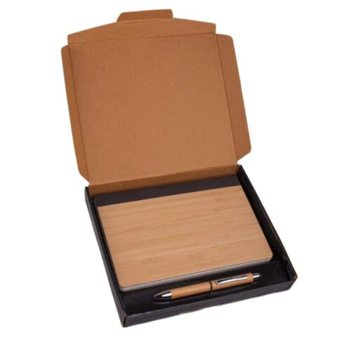 _0111_Bamboo Notebook with Bamboo pen _ Gift set in Black Texture Bamboo Notebook with Bamboo pen | Gift set in Black Texture box