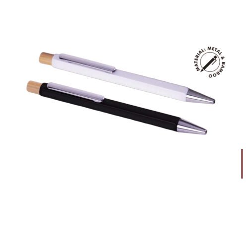 _0135_Metal body pen with Bamboo pusher Metal body pen with Bamboo pusher