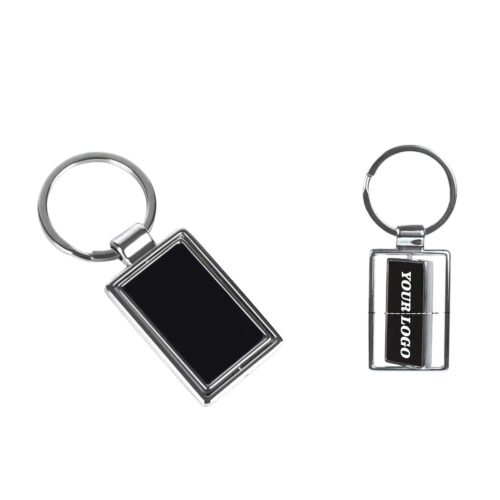 _0189_Rectangle Rotating Key chain with Double side Gunmetal plate Rectangle Rotating Key chain with Double side Gunmetal plate