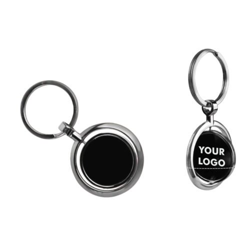 _0193_Round Rotating Key chain with Double side Gunmetal plate Round Rotating Key chain with Double side Gunmetal plate