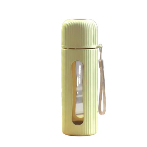 _0242_RippleView_ Grooved Texture Glass Bottle with Clear Window & RippleView: Grooved Texture Glass Bottle with Clear Window & Metal Plate Cap | Capacity 415ml (approx)