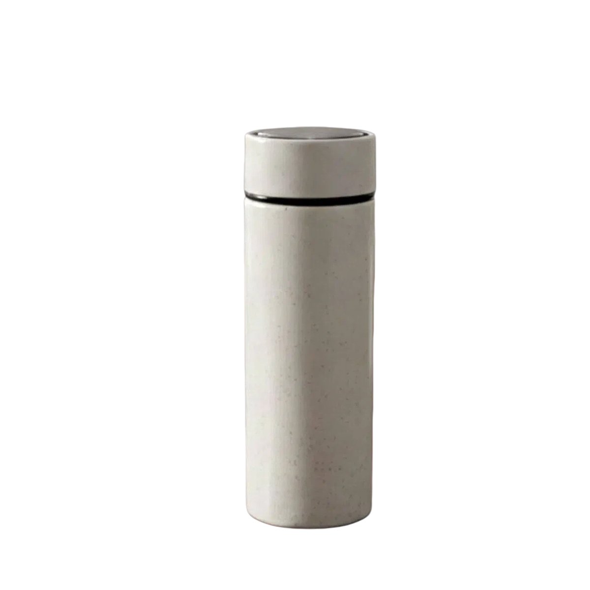 TerraSpeckle: Wheat Straw Glass Bottle with Metal Accent Cap | Capacity 425ml (approx)
