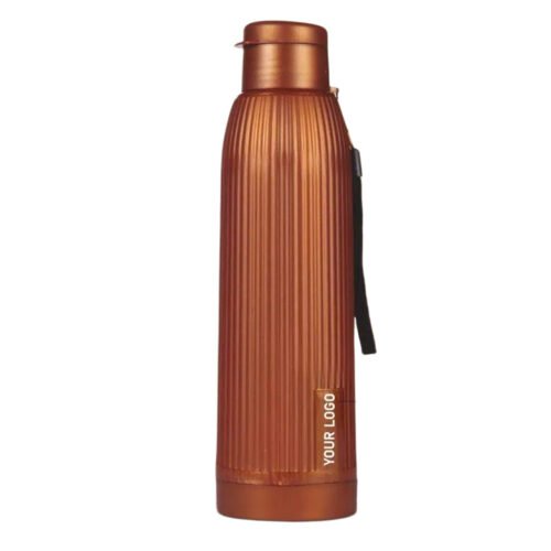 _0246_Ribd Copper _ Insulated Copper Bottle with flip top lid _ Ribd Copper: Insulated Copper Bottle with flip top lid | Keeps Hot & Cold for 4-6 Hours | Strap for Carrying easily | Capacity 750 ml approx