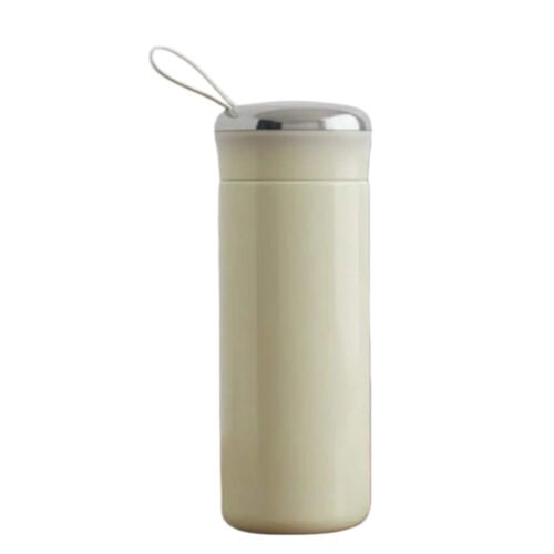 SafeSip Chrome: Glass bottle with outer plastic body and shiny chrome cap | With Soft carry strap | Capacity 400ml (approx)
