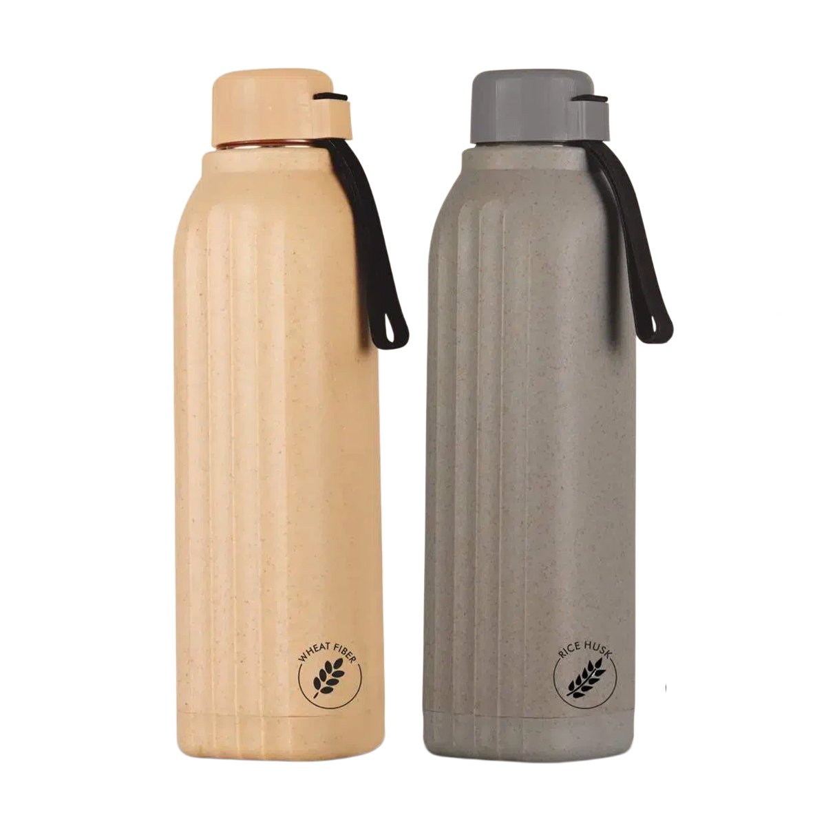 Square II Eco: Eco Friendly Insulated Steel Bottle | Keeps Hot & Cold for 4-6 Hours | Strap for Carrying easily | Capacity 750 ml approx | Made with Wheat fiber