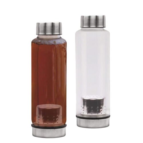 ClearSip Brew 500: Borosilicate Glass Bottle with Steel Infuser | Steel cap | Capacity 500ml