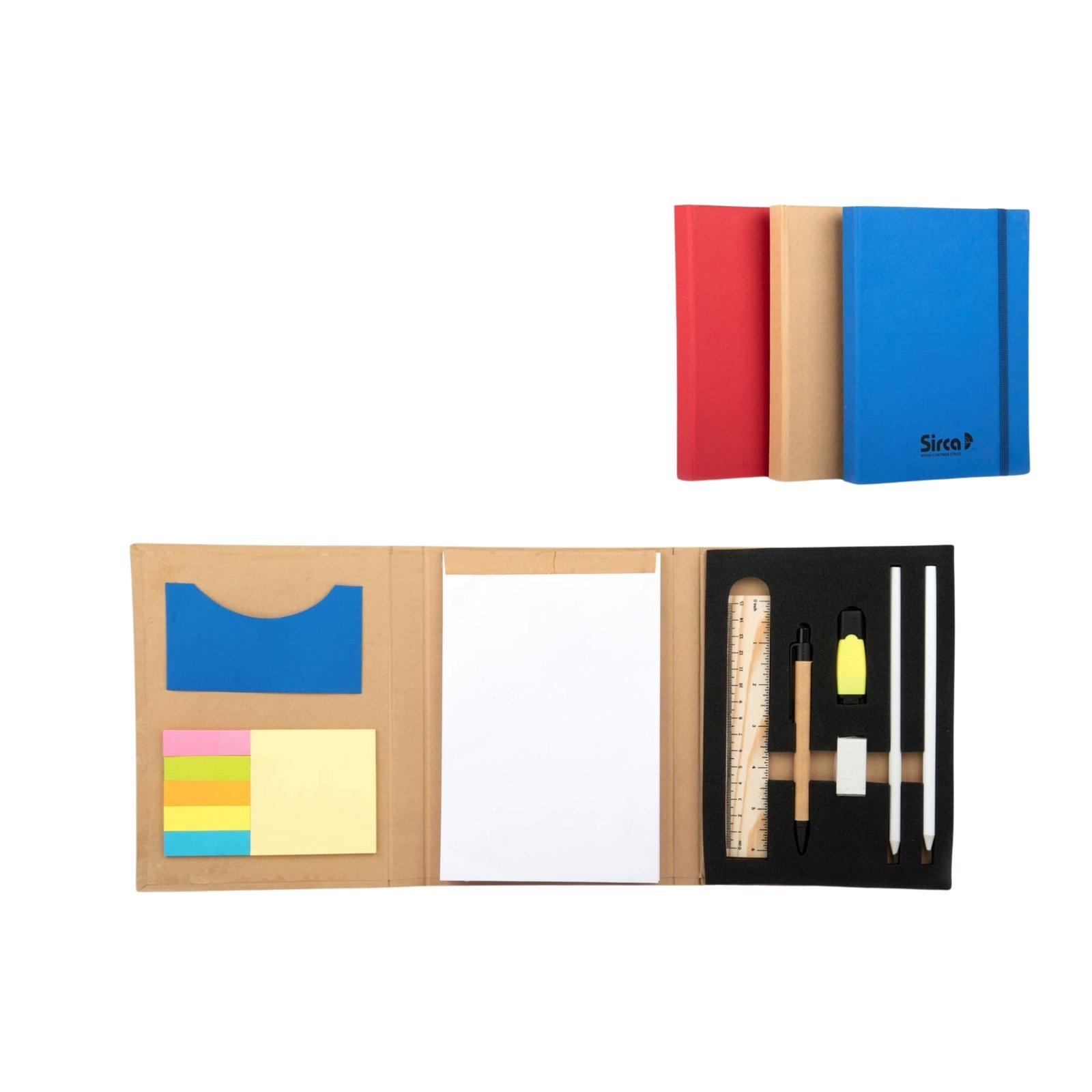 3 fold Eco Notebook with stationary set | Customizable notepad