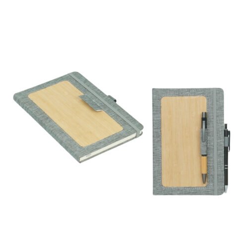 Bamboo notebook Bamboo notebook with recycled RPET PU | 192 writing sheets