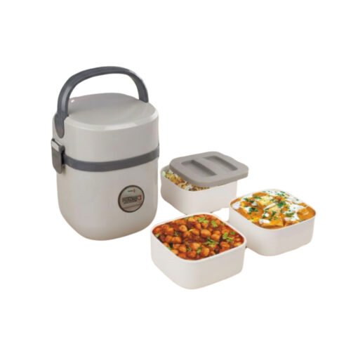 Bento Travel Lunch box with 3 plastic containers Bento Travel Lunch box with 3 plastic containers | Press Lock mechanism | Square containers