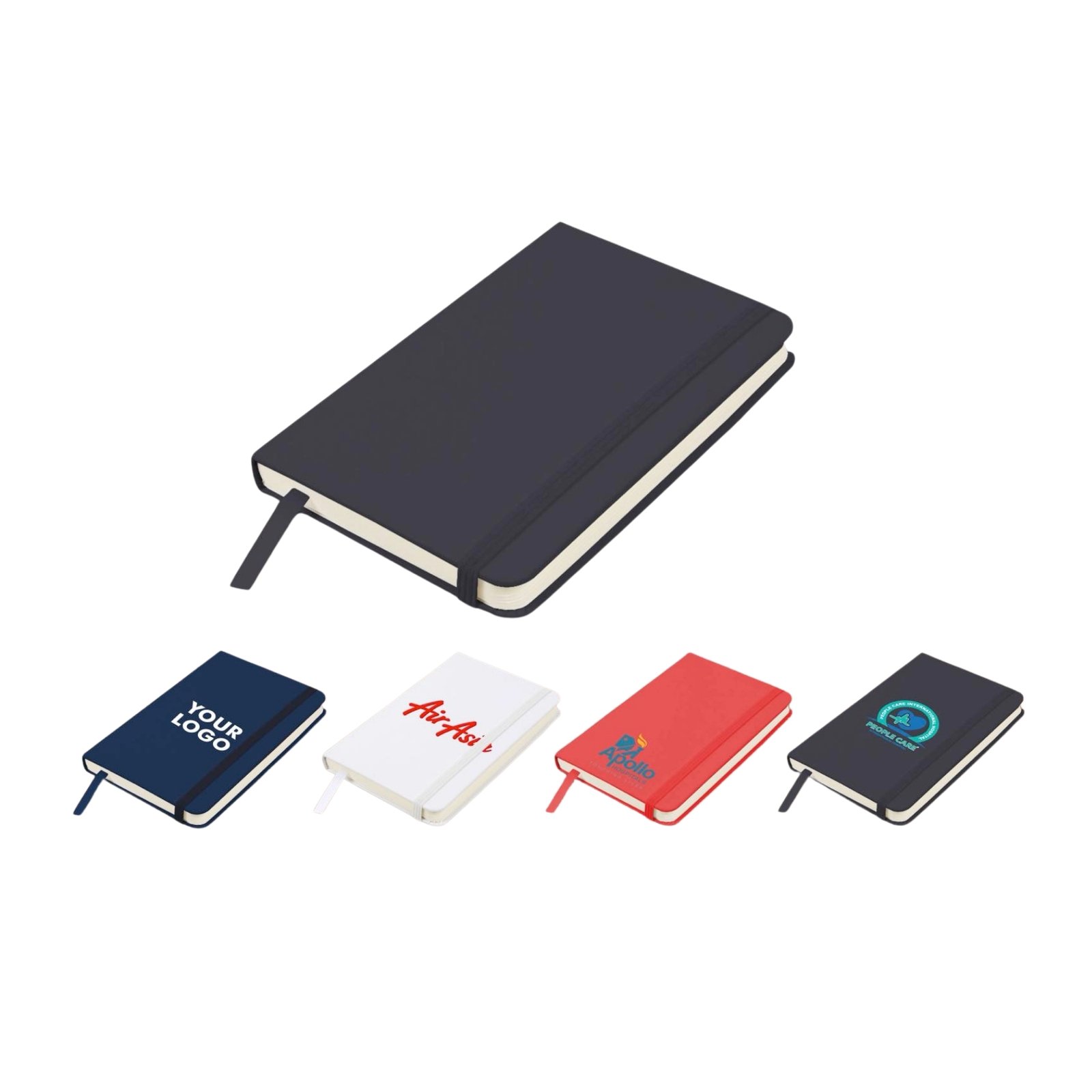 Classic A5 notebook | Hard bound cover | Pages with memorandum, month planner & bookmark ribbon | 176 writing pages