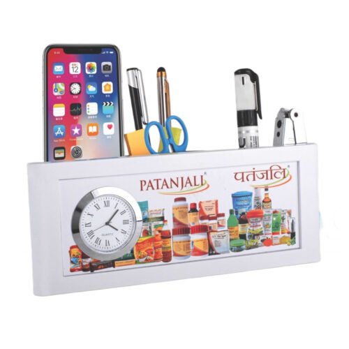Clock with tumbler and full side branding area