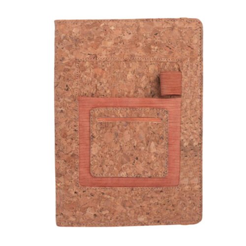 Cork A5 notebook Cork A5 notebook with mobile pocket, card holder pocket & pen loop