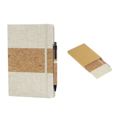 Cork fabric notebook Cork fabric notebook with Cork Pen | 200 writing sheets | Comes in Eco box