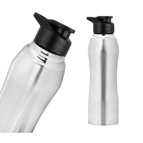 Curvy steel single wall bottle Natural Curvy steel single wall bottle Natural | Capacity 1L approx
