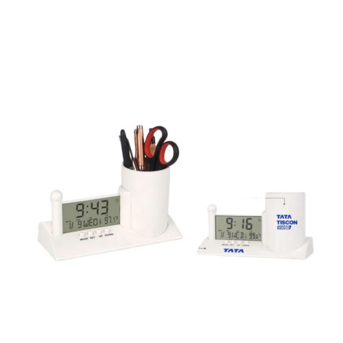Digital Clock with Tumbler | Day & Temperature Function | Spacious Pen Stand