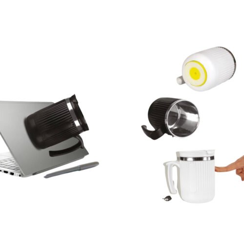 DuraMug Grip: Large Spill Proof Suction steel mug with Flip Top Lid | Capacity 460ml approx | Stainless steel inside