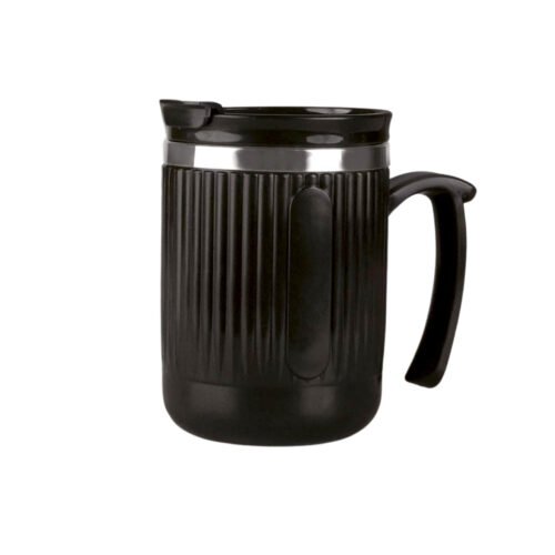 DuraMug Grip Lite: Large steel mug with Flip Top Lid | Capacity 460ml approx | Stainless steel inside